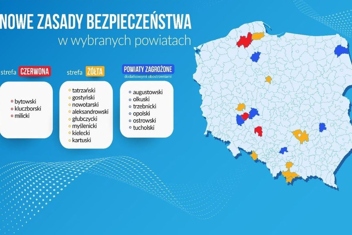 Od soboty nowa mapa zagrożonych regionów Polski. Sprawdź